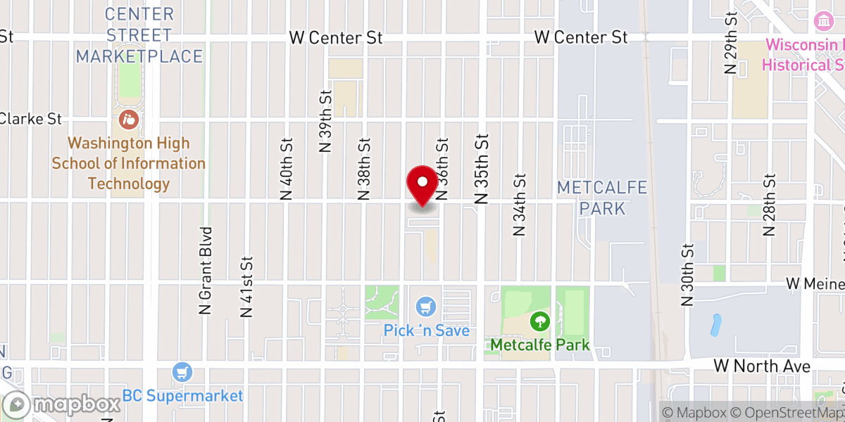 Map showing location of Mercy Memorial Baptist Church