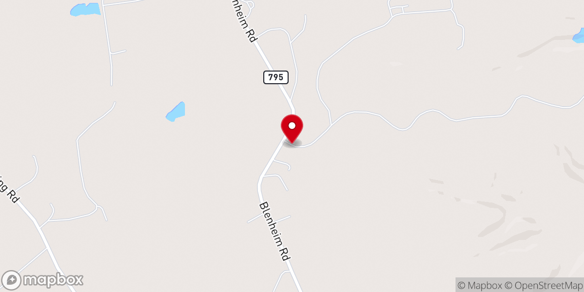 Map showing location of The Event Barn at Mount Ida Farm