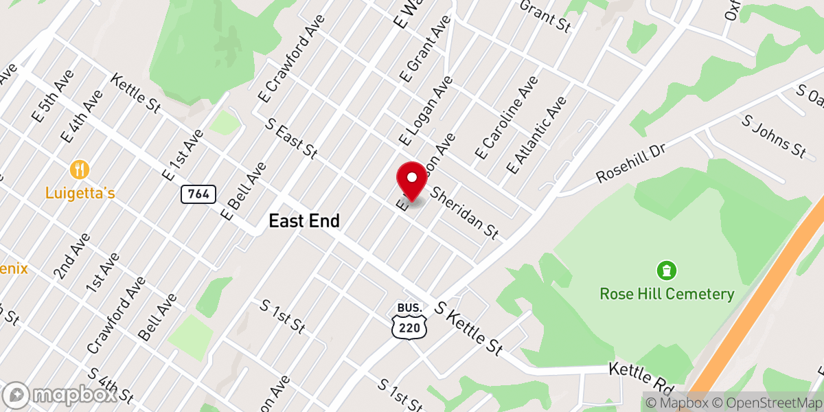 Map showing location of East End United Methodist Church