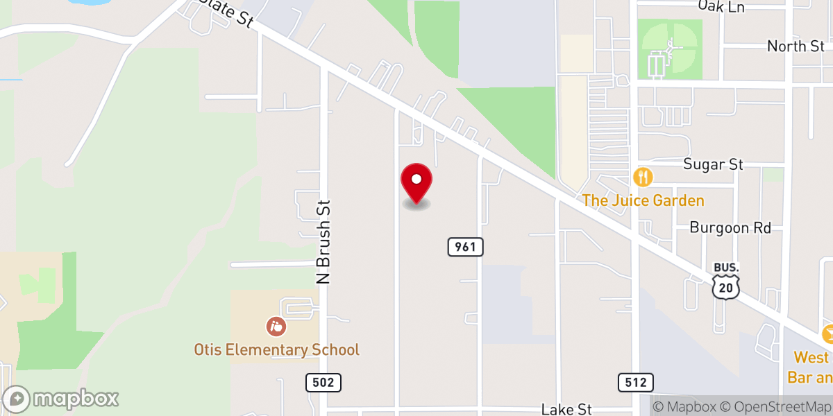 Map showing location of Fremont Baptist Church