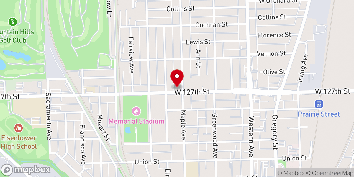 Map showing location of Holy Sanctuary Christian Center
