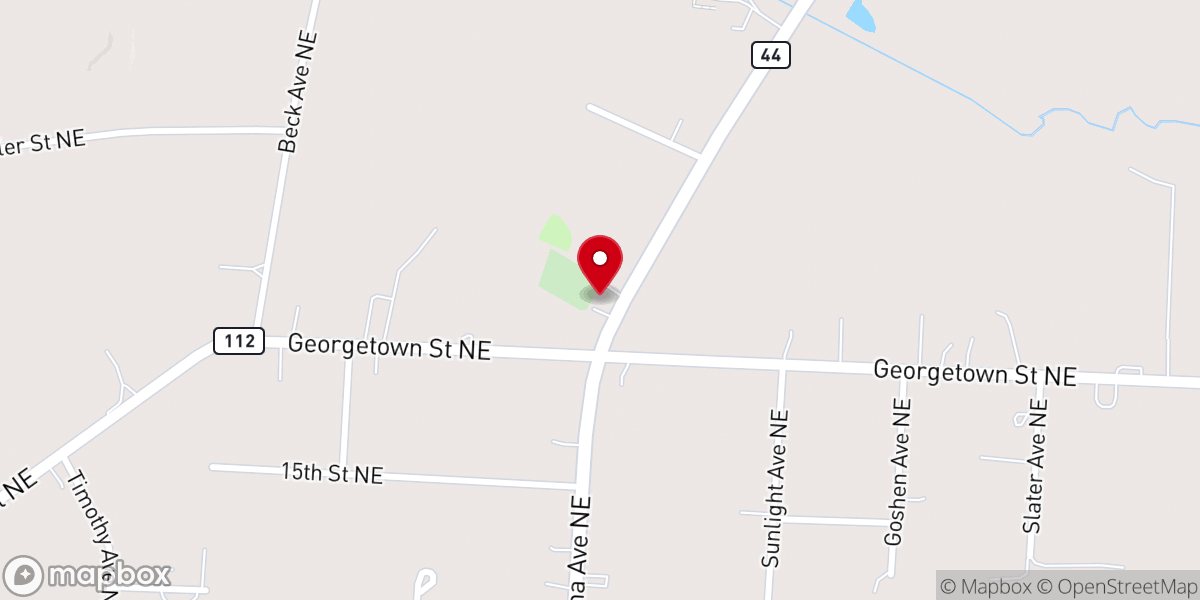 Map showing location of Center Church of the Brethren