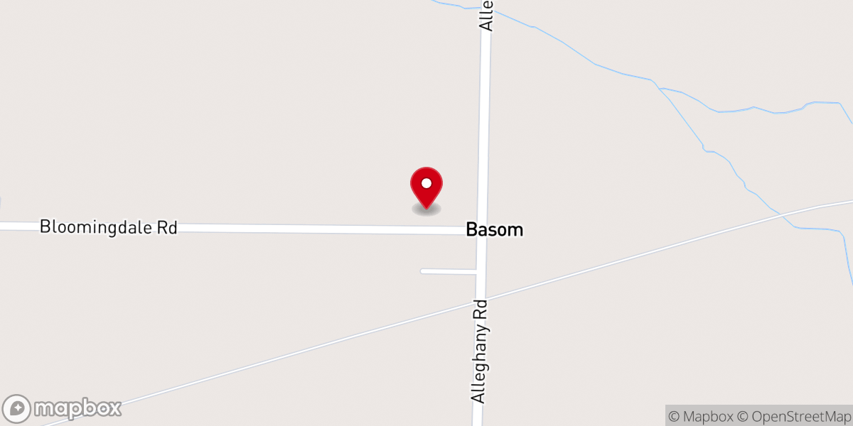 Map showing location of Basom