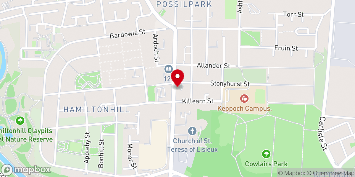 Map showing location of Possilpark Parish Church