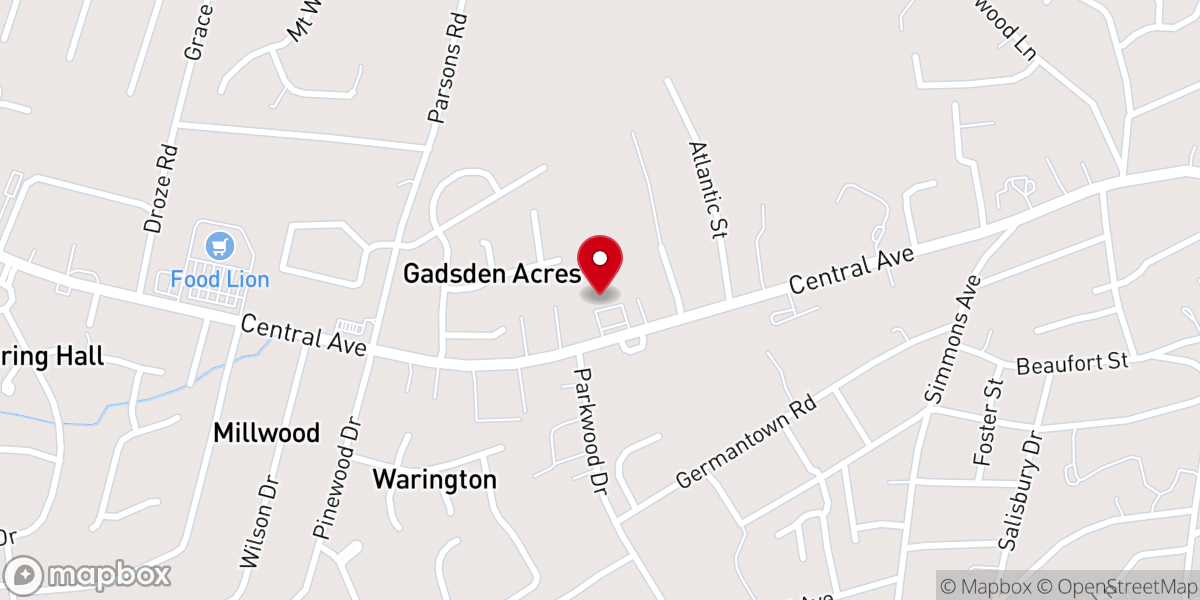 Map showing location of Cornerstone Baptist Church