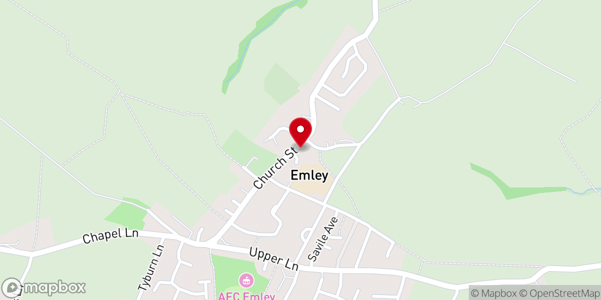 Map showing location of Emley Methodist Church