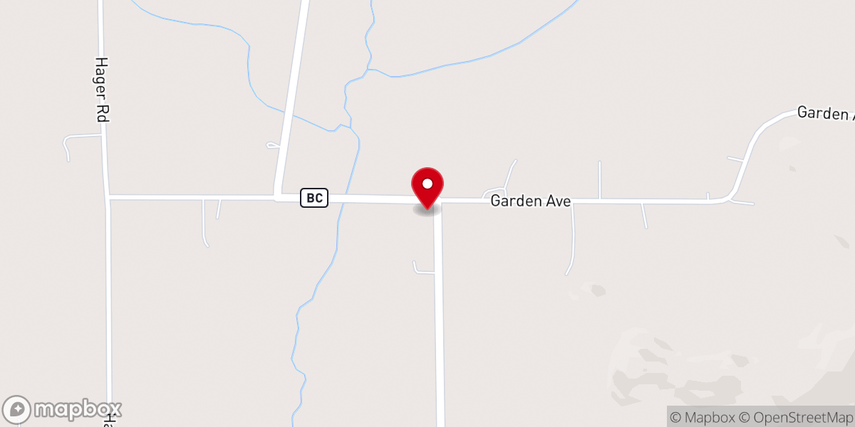 Map showing location of Big Creek Church