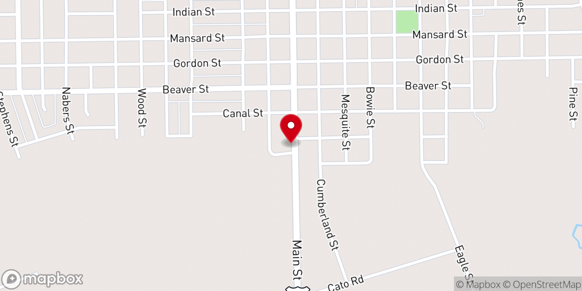 Map showing location of South Main Church of Christ