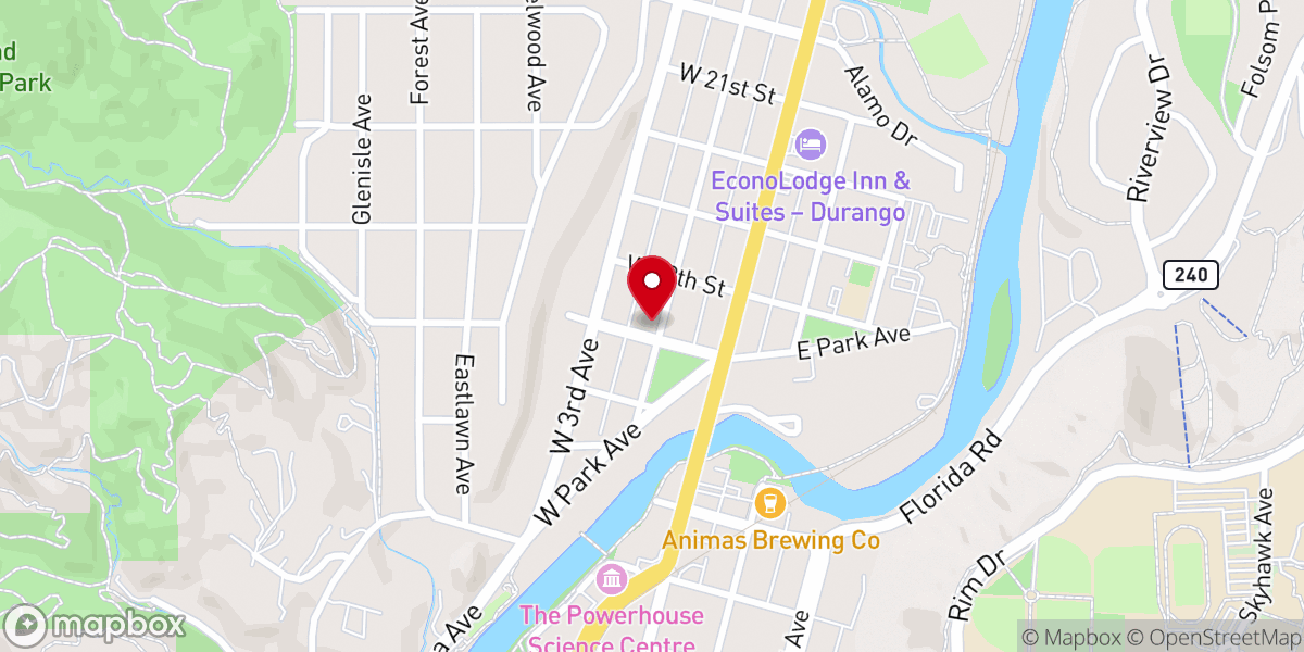 Map showing location of Parkside Baptist Church