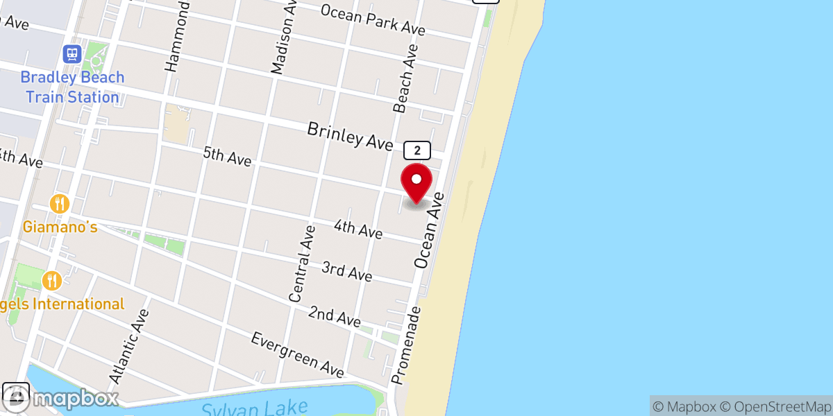 Map showing location of Magen David Congregation of Bradley Beach