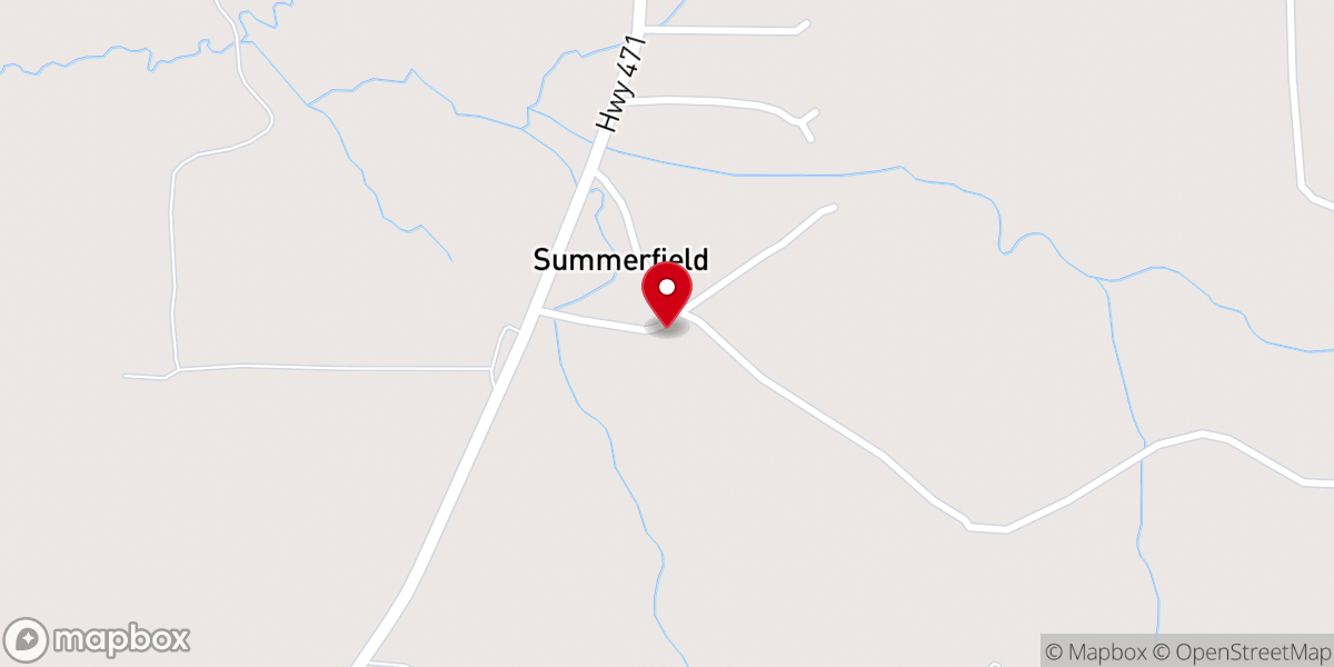 Map showing location of Summerfield Baptist Church