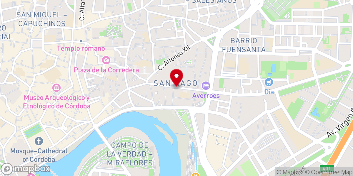 Map showing location of Parroquia de Santiago