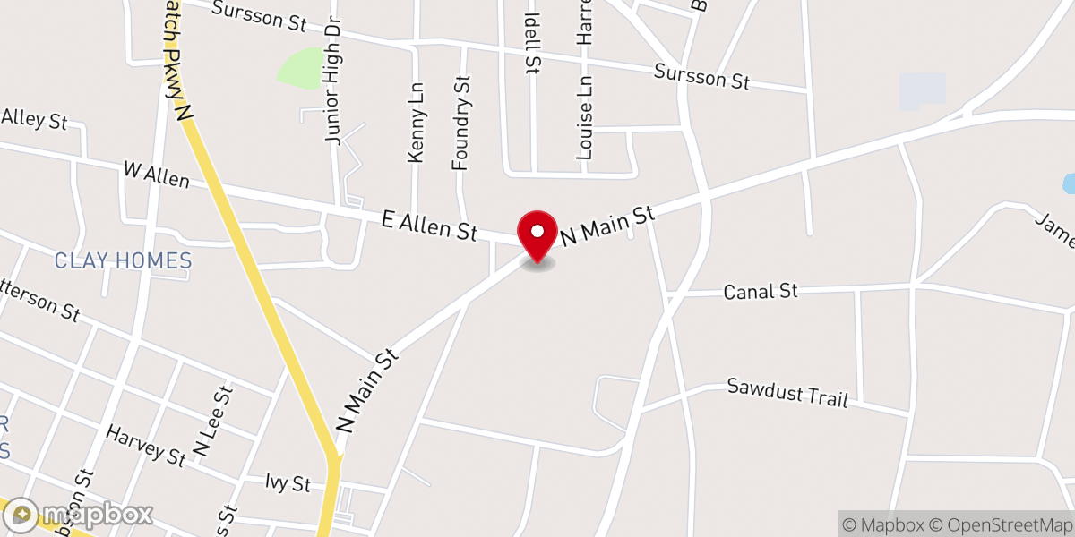 Map showing location of Thankful New Jersey Baptist Church