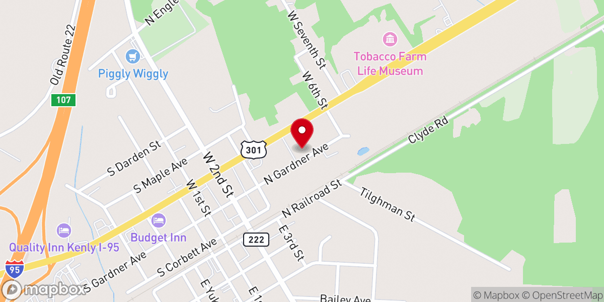 Map showing location of Mincey Chapel FWB Church