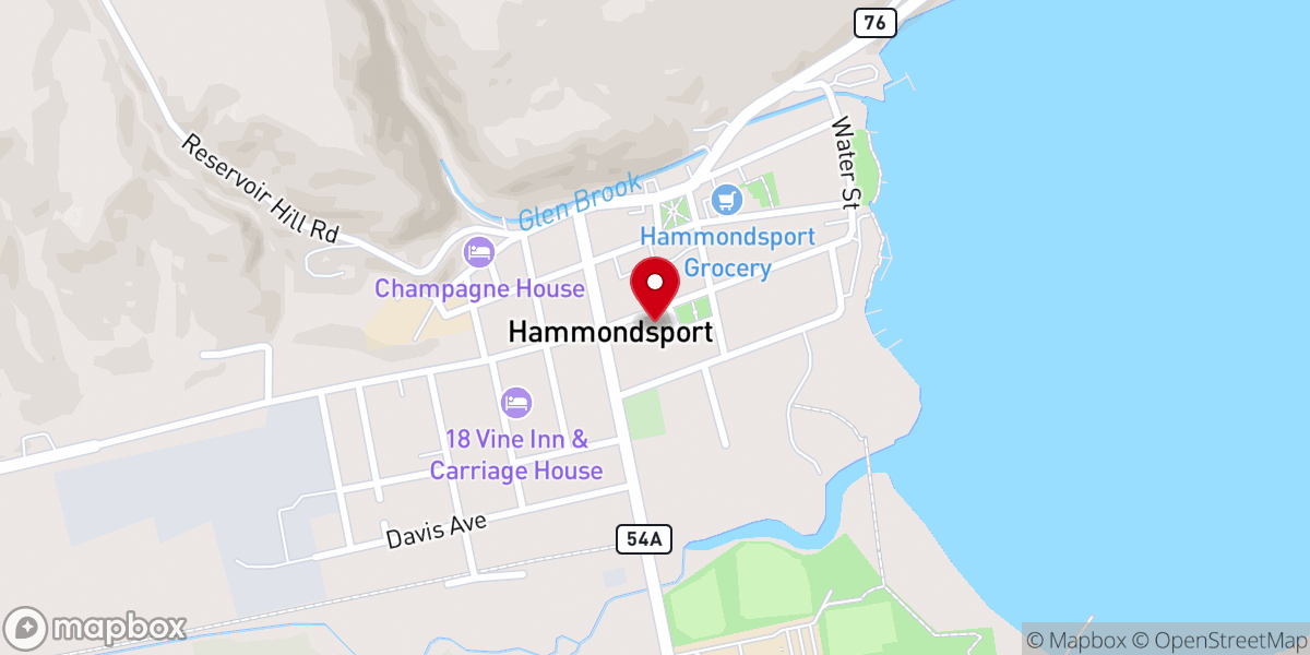 Map showing location of Hammondsport Methodist Church