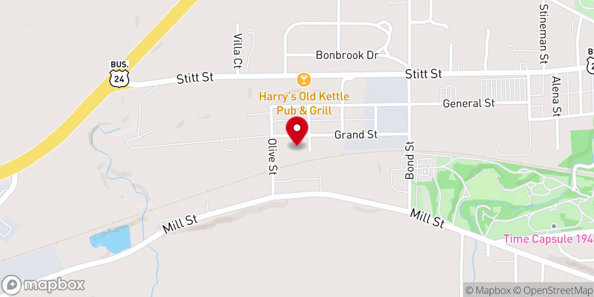 Map showing location of Grand Street Baptist Church