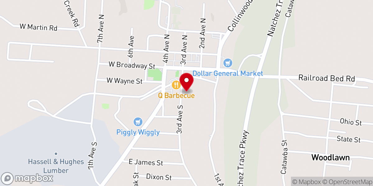 Map showing location of County Line Primitive Baptist Church
