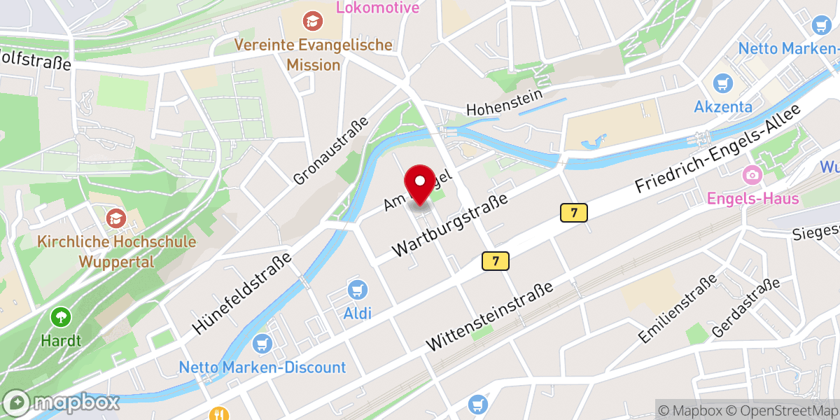 Map showing location of Unterbarmer Hauptkirche - Evangelische Kirchengemeinde Unterbarmen
