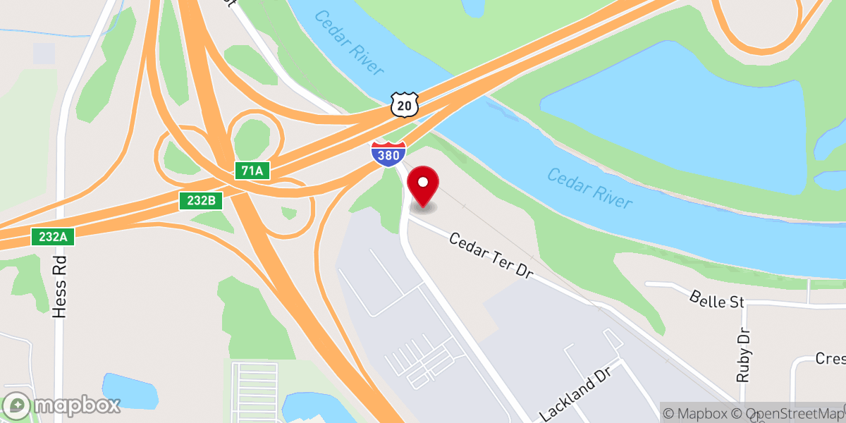 Map showing location of Cedar Terrace Church of Christ
