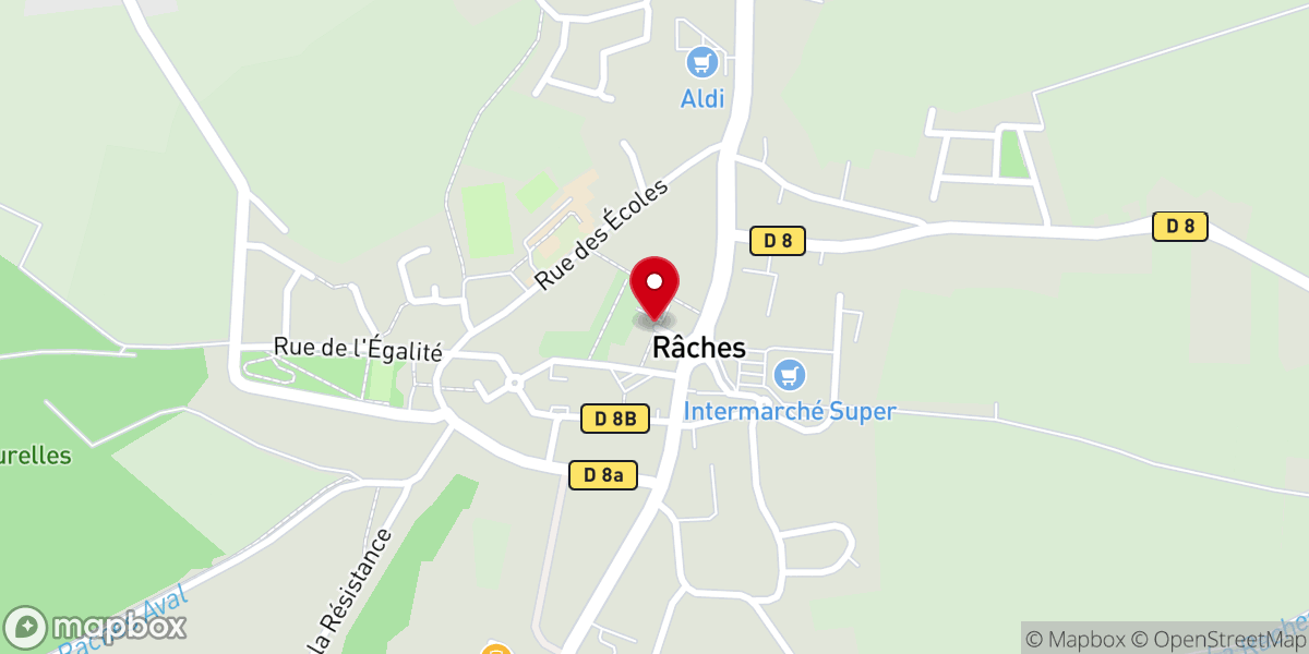 Map showing location of Église catholique Saint-Léonard à Râches et son Cimetière