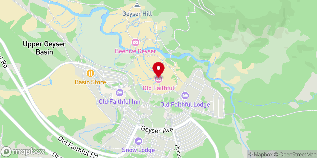 Map showing location of Old Faithful