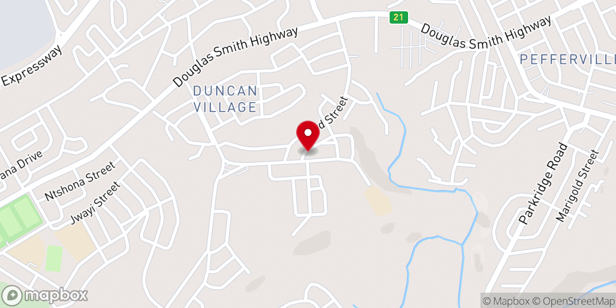 Map showing location of Rev. Dlokweni Methodist Church