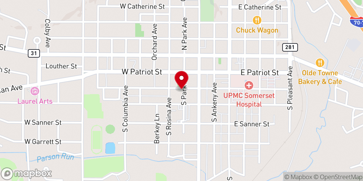 Map showing location of Calvary United Methodist Church