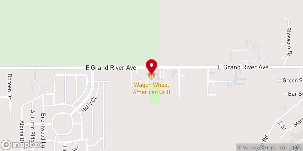 Map showing location of Wagon Wheel American Grill