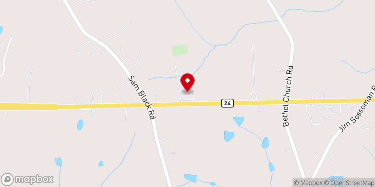 Map showing location of Calvary Praise & Worship Center