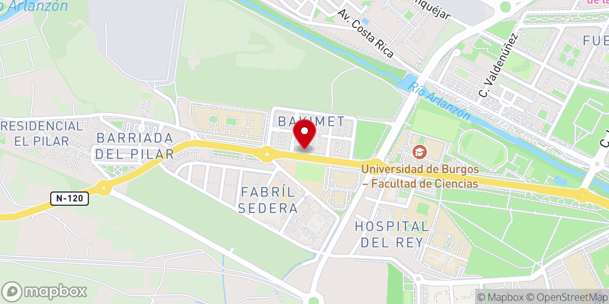 Map showing location of Hotel Abadía Camino Santiago