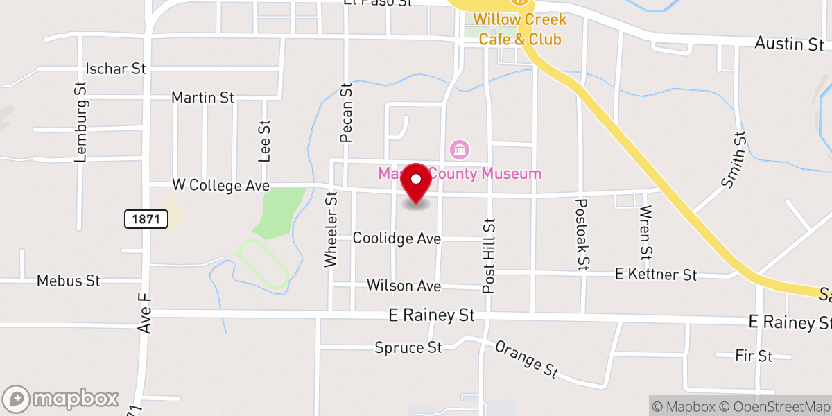Map showing location of First Baptist Church of Mason