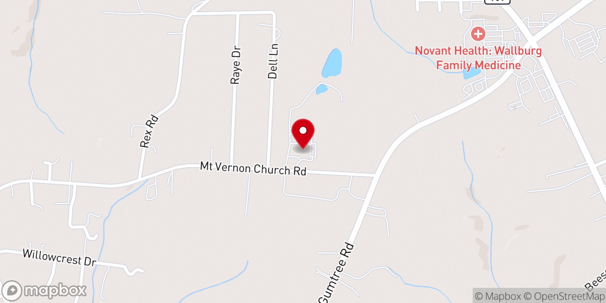 Map showing location of Vernon Forest Baptist Church