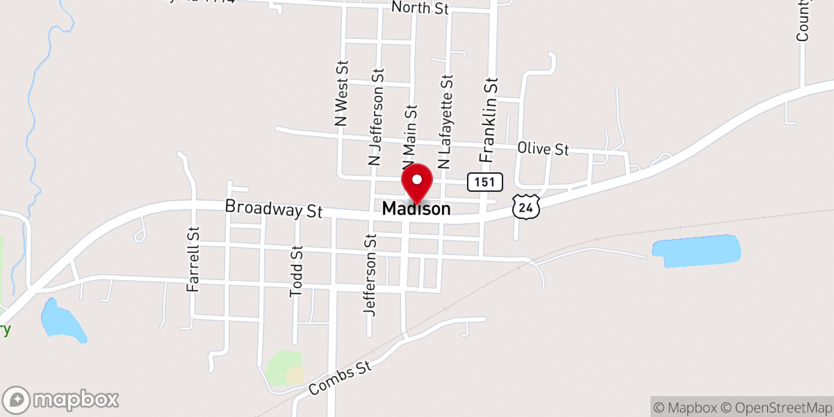 Map showing location of Grace United Methodist Church