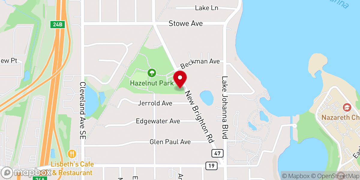 Map showing location of Gathering Place Lutheran Ministries