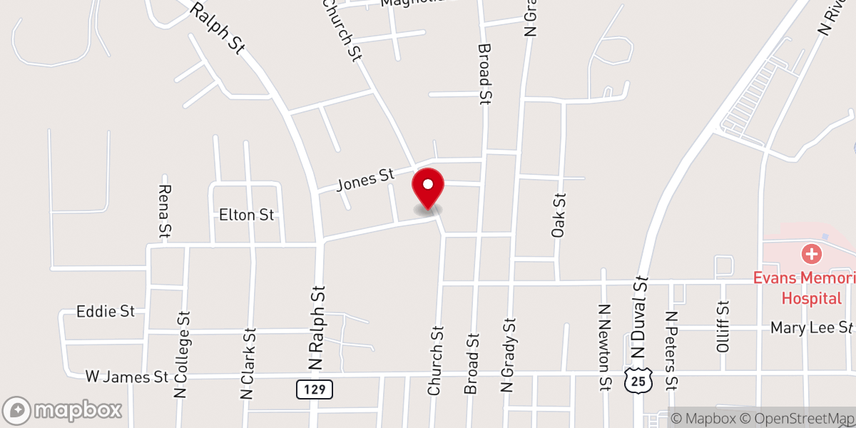 Map showing location of First AB Church