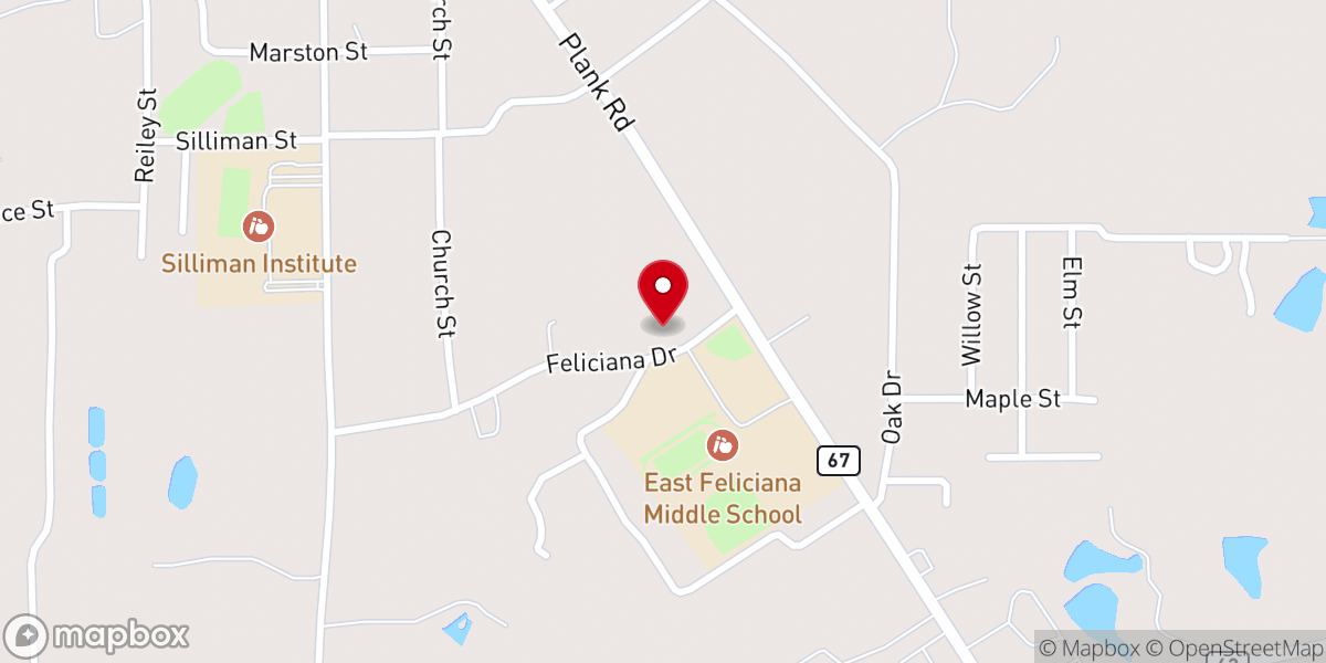 Map showing location of East Feliciana Parish Communications District