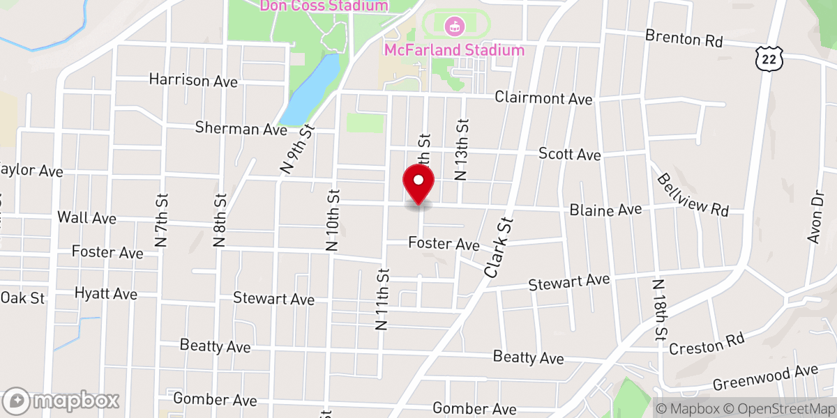 Map showing location of Grace Baptist Church