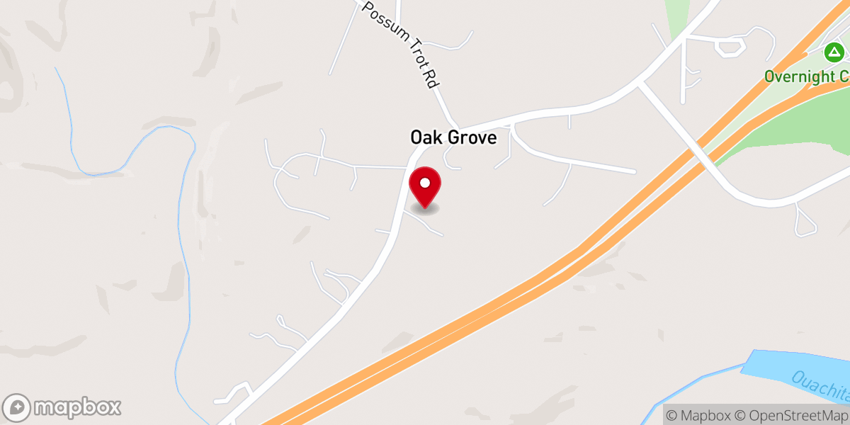 Map showing location of Oak Grove Missionary Baptist Church