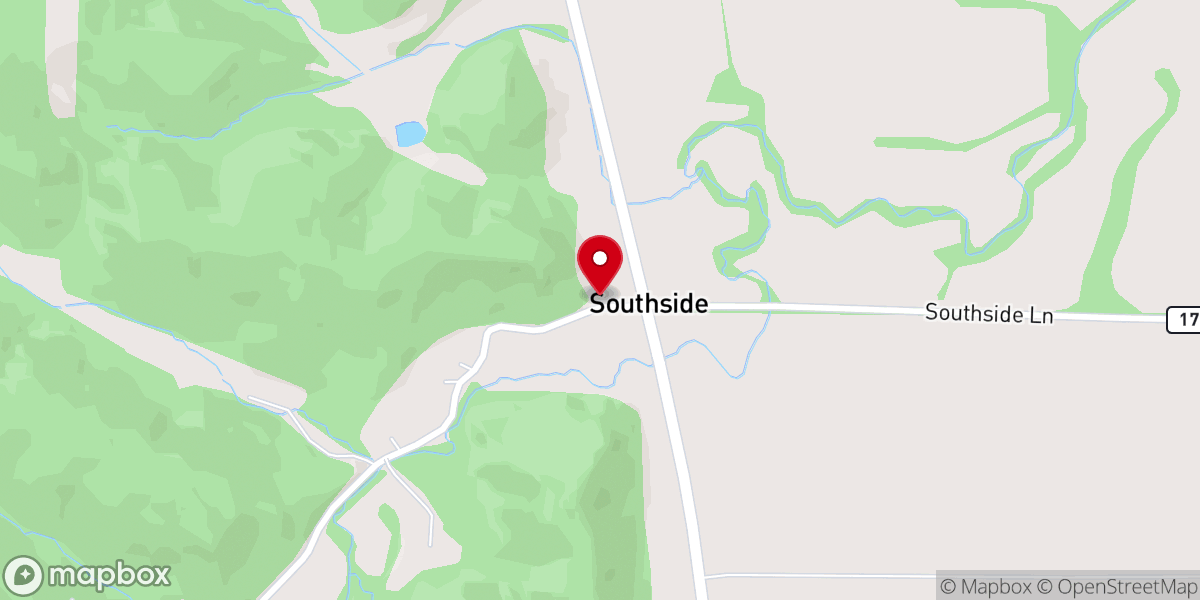 Map showing location of Harmony Church