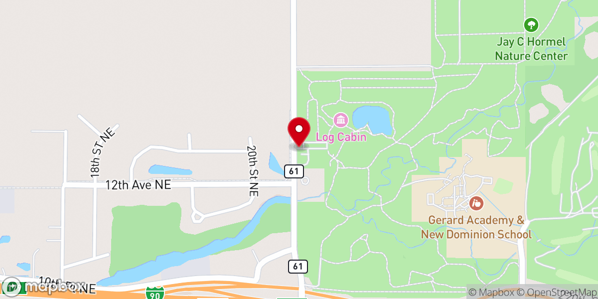 Map showing location of Jay C Hormel Nature Center