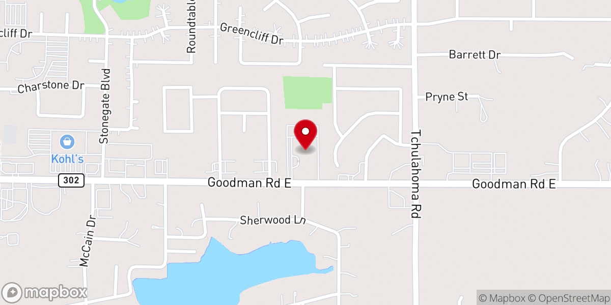 Map showing location of Goodman Oaks Church of Christ