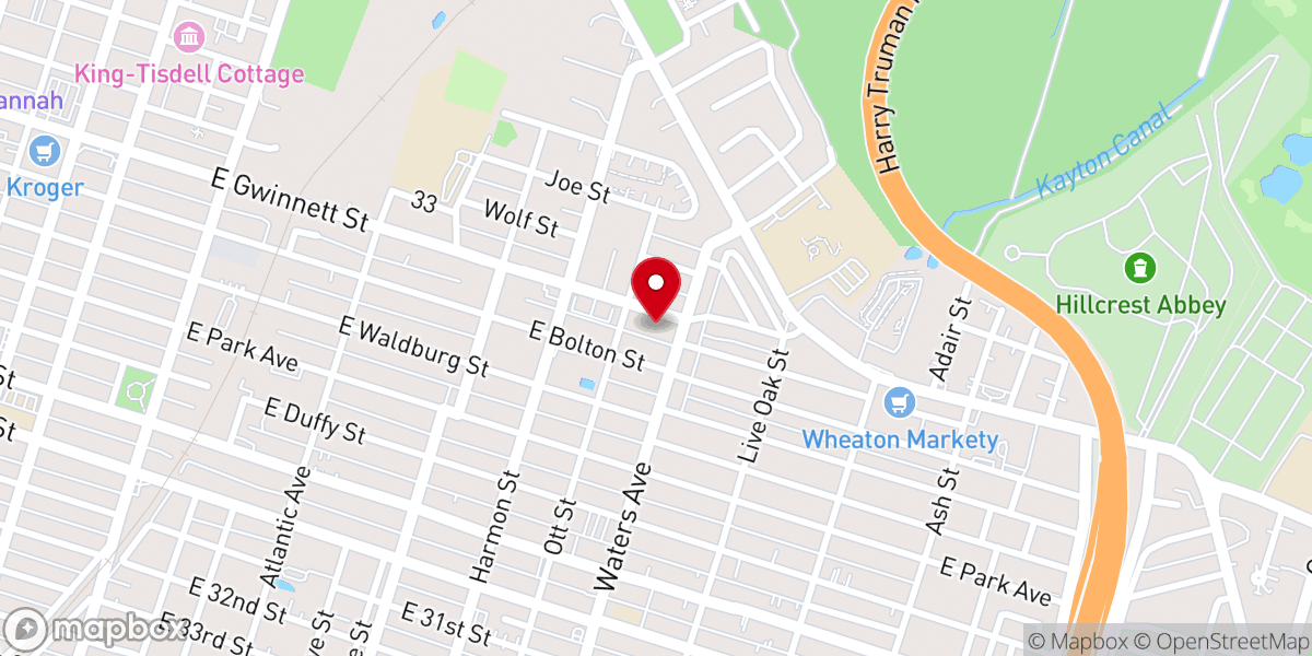 Map showing location of Happy Home Missionary Baptist Church