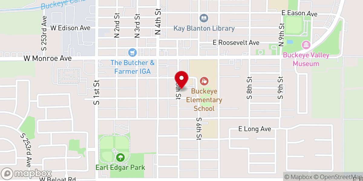 Map showing location of Skyway Church of Buckeye