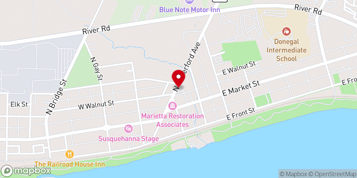 Map showing location of Union Meeting House