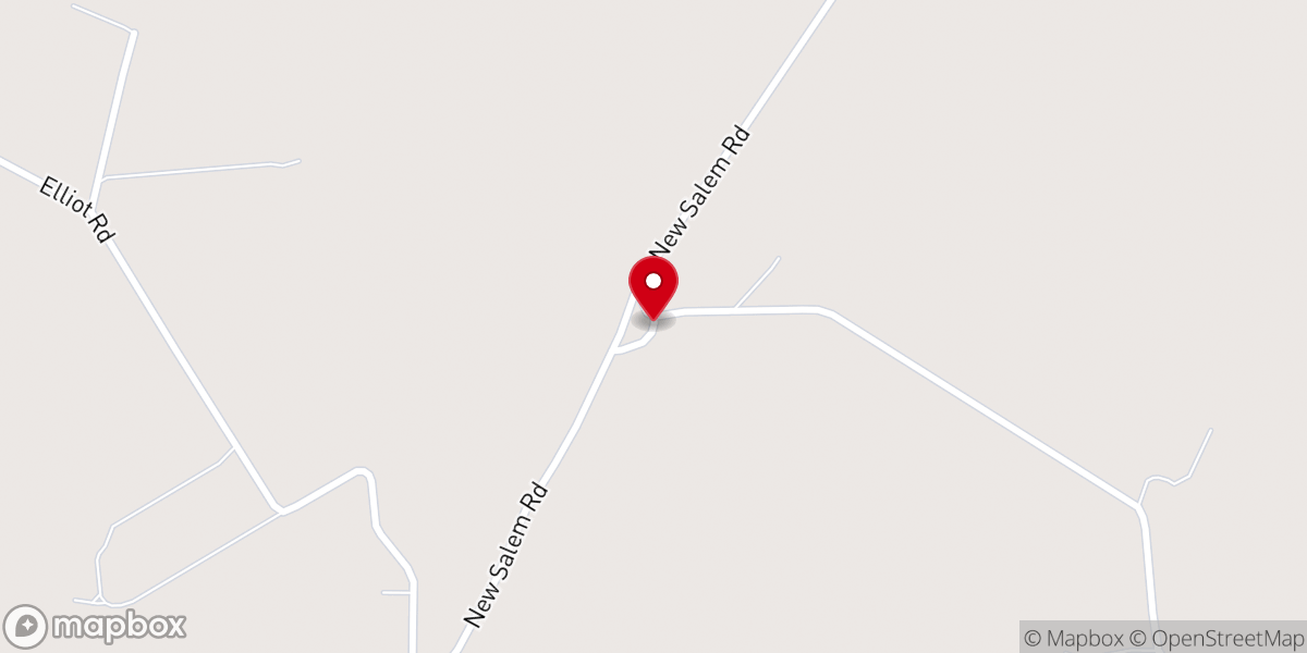 Map showing location of New Salem Church