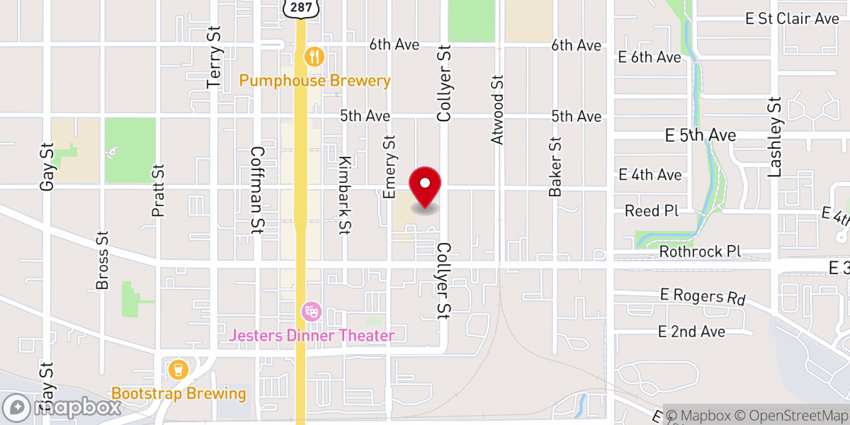 Map showing location of St. John the Baptist Catholic Church