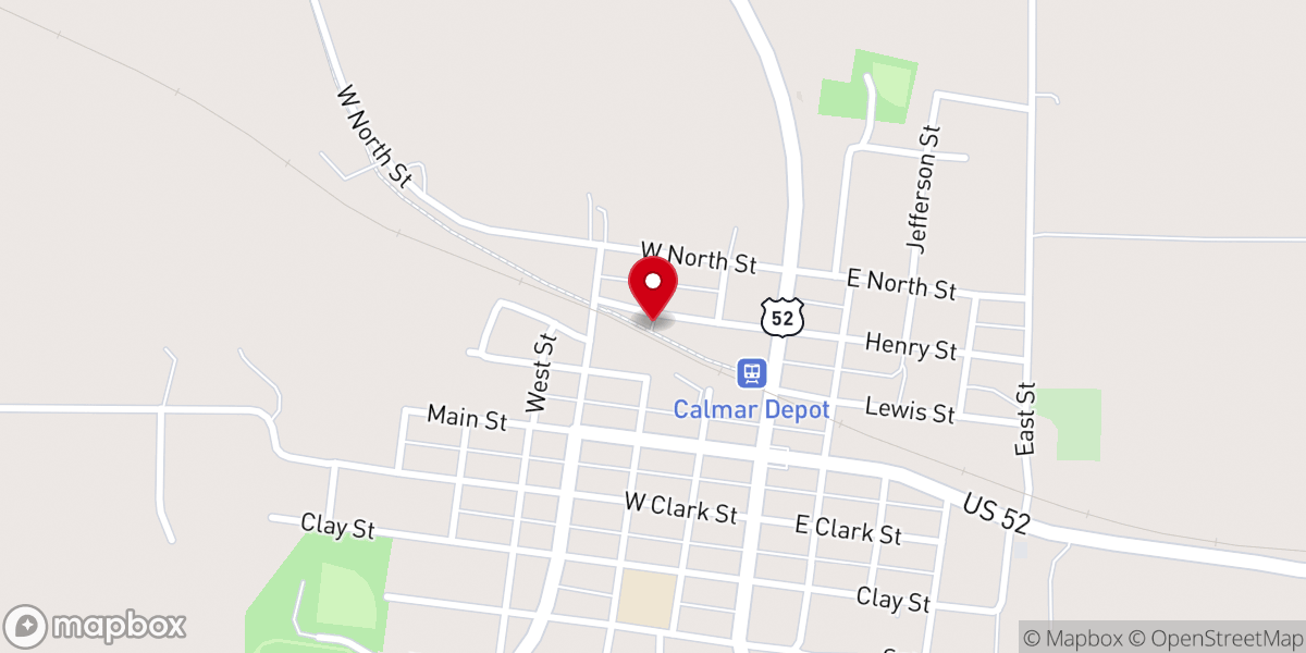 Map showing location of Winneshiek County Freedom Rock, Calmar, Iowa