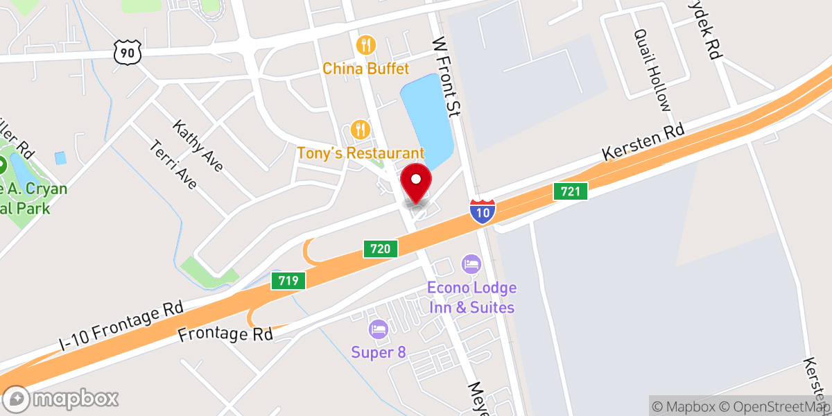 Map showing location of Hartz Chicken Buffet