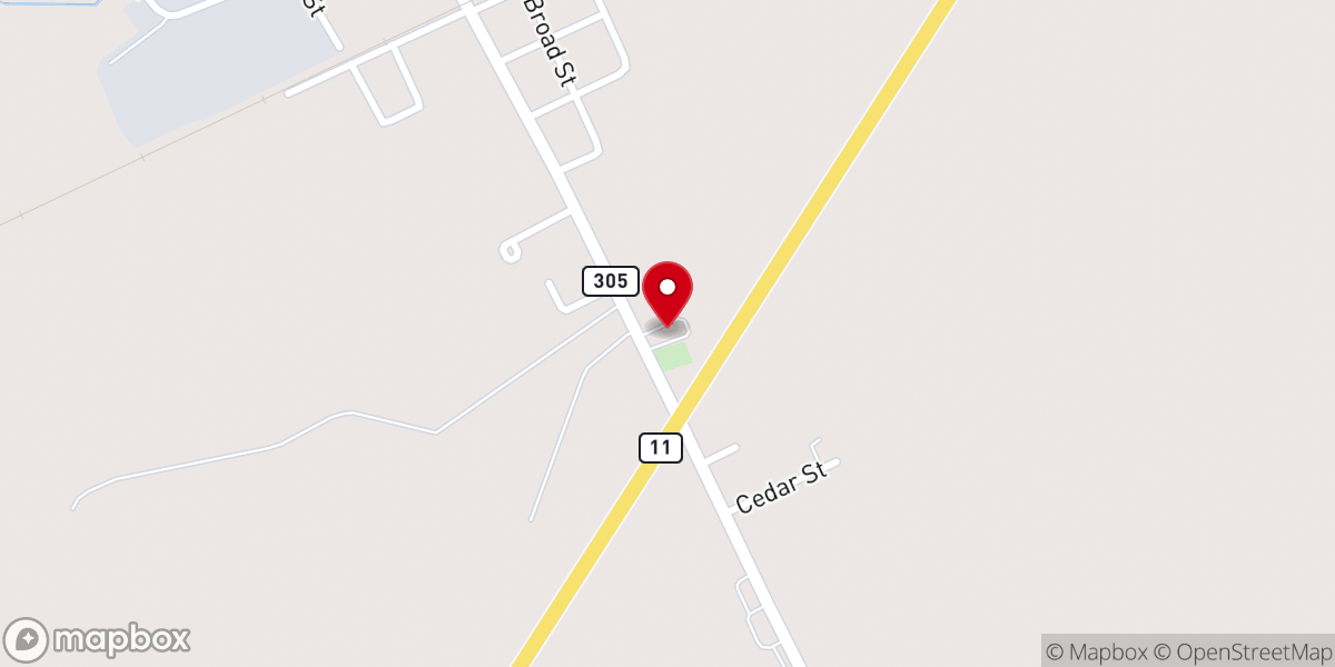 Map showing location of Aulander First Baptist