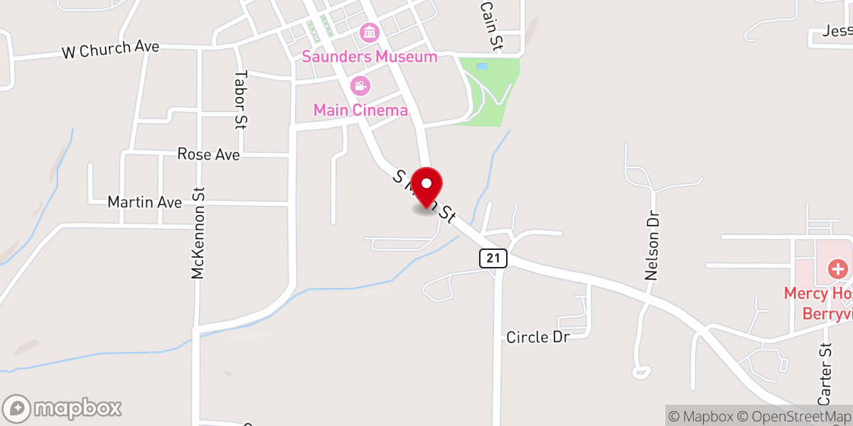 Map showing location of Liquor Shoppe